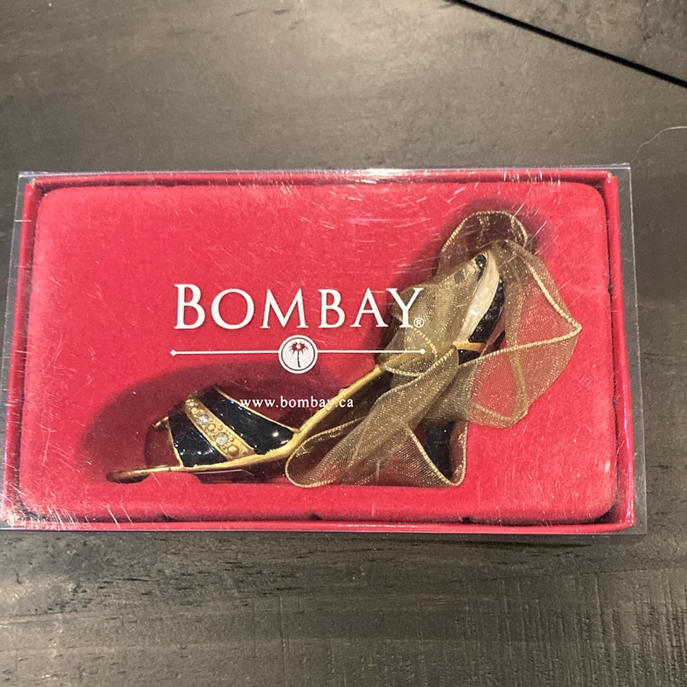 Shoe Christmas Ornament by Bombay - Zebra Jewel Pump